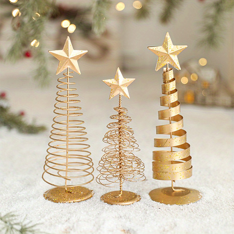 

Mini Sapin de Noël Étoile en Fer d'Inspiration Nordique Chic - Décoration de Table en Métal Piles pour les Festivités de Noël, Décoration de Noël