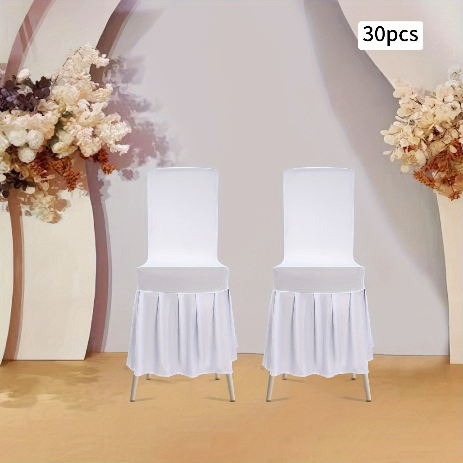 Slipcovers Skirt Long Dining Set Washable Banquet For