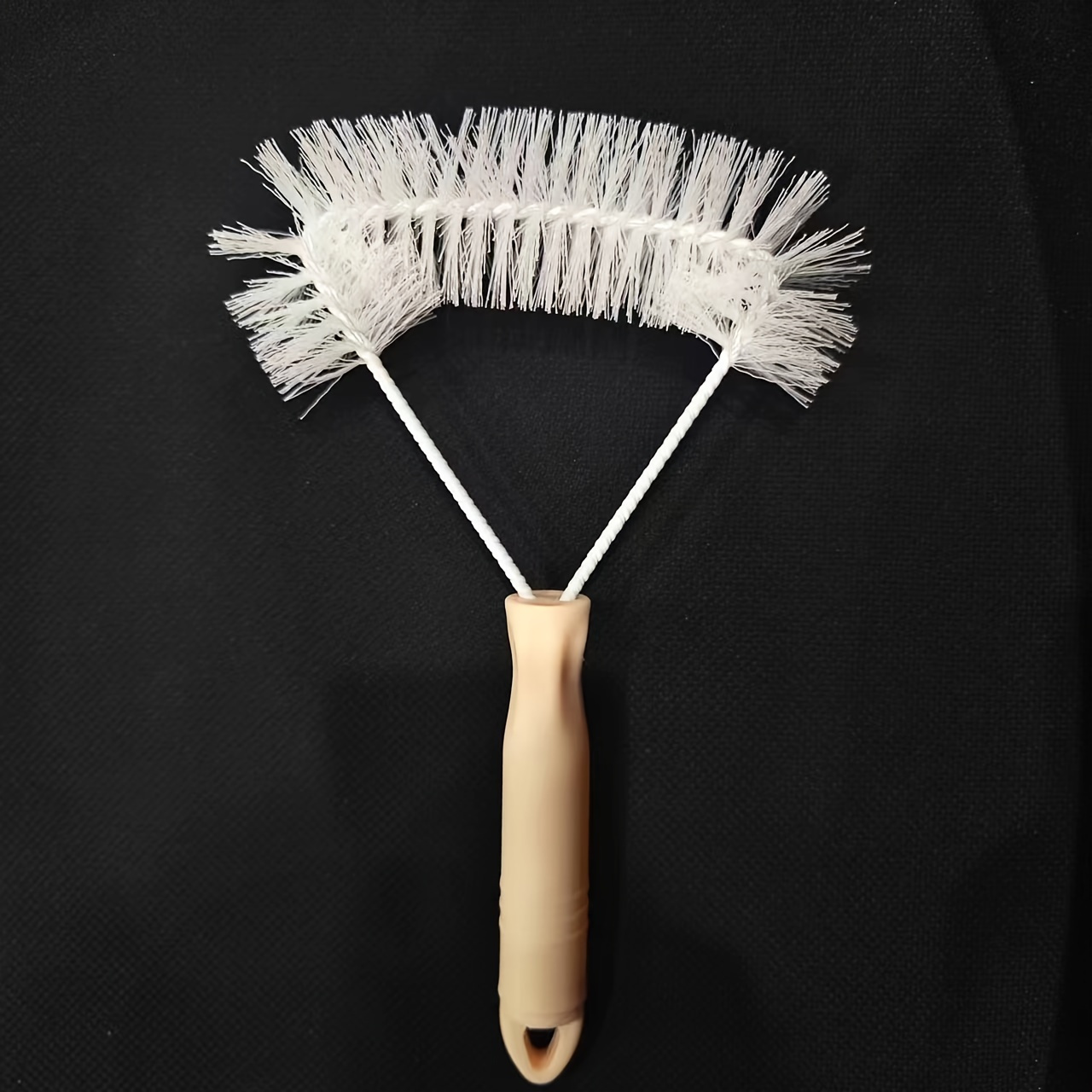 TEMU 1 pieza Cepillo limpiador de malla para ventanas ajustable con mango de plástico beige, escobilla de malla flexible quitapolvo, barredora