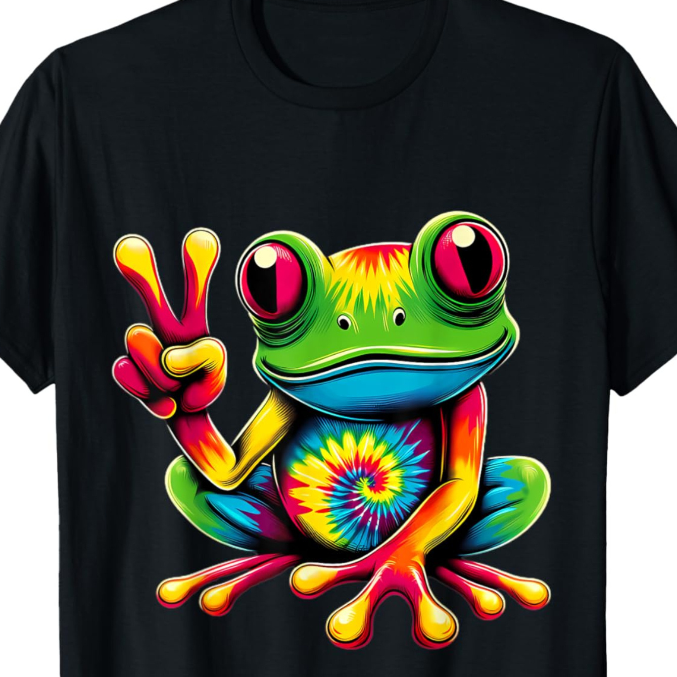 

Ewh Tie-dye Frog And Peace Hippie Men's T-shirt