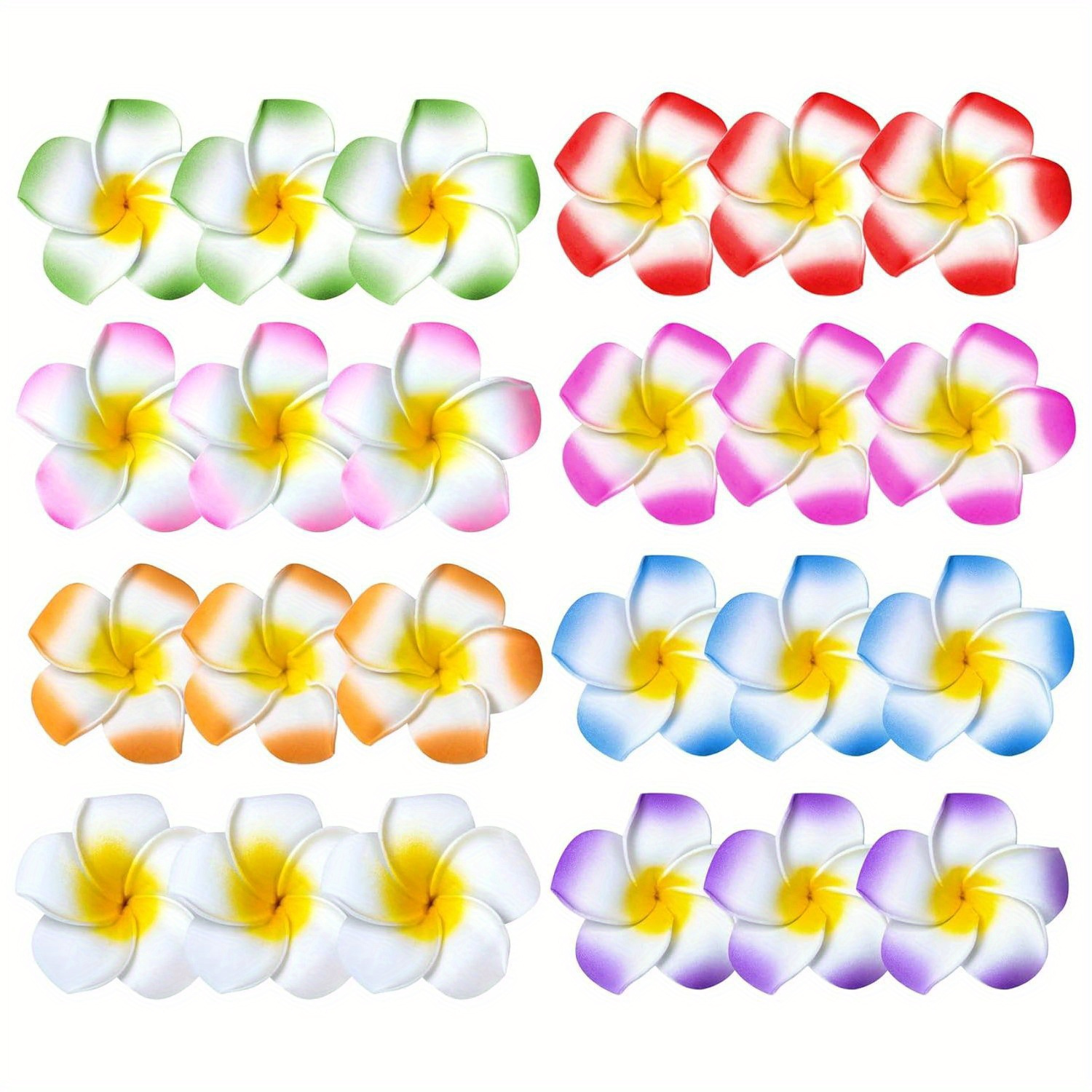 TEMU 24 Pieces Flower Hair Clips, 2.5 Inch Plum Foam Hair Accessories Ladies Clips, Party Decoration, Beach Pool Vacation Outfits, Party Supplies Favors, Bridal Wedding