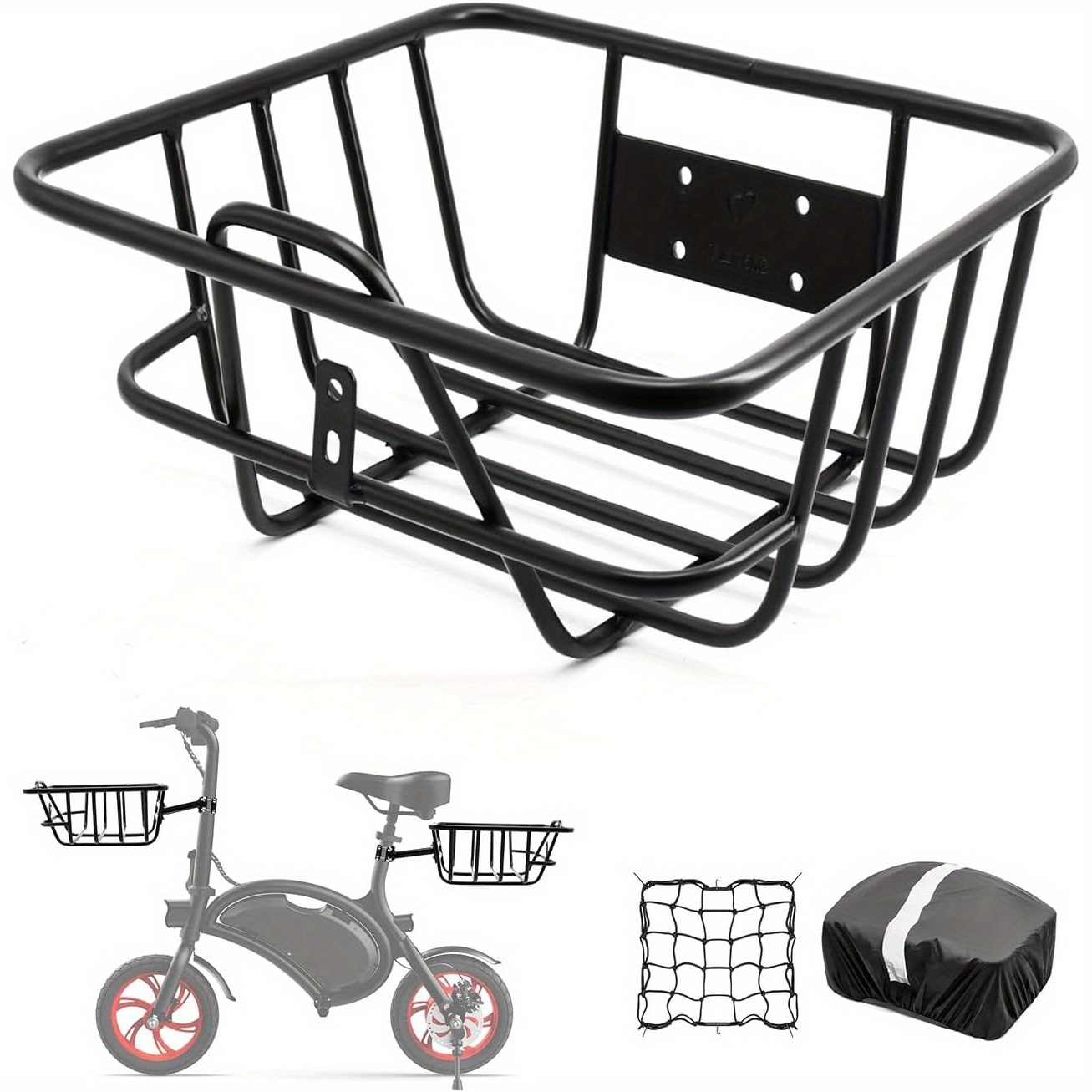 

Multifunctional Front And Rear Bike Basket - Design Suitable For Electric Bikes And Low Bicycles - Includes Waterproof Cover And