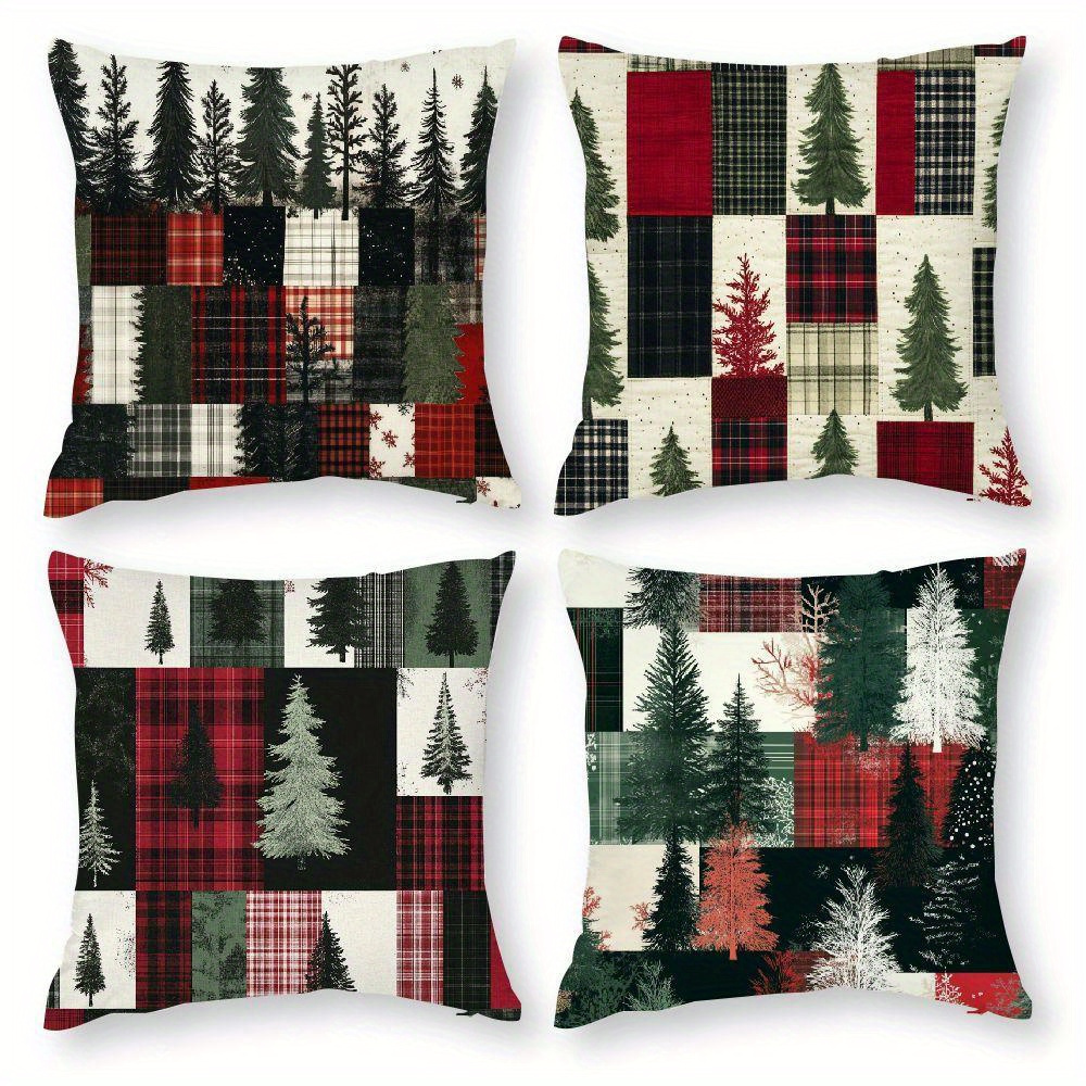 

4pcs Set Of Christmas Tree & - , Zippered Polyester For Sofa And Bed Decor, , , For And Outdoor Use