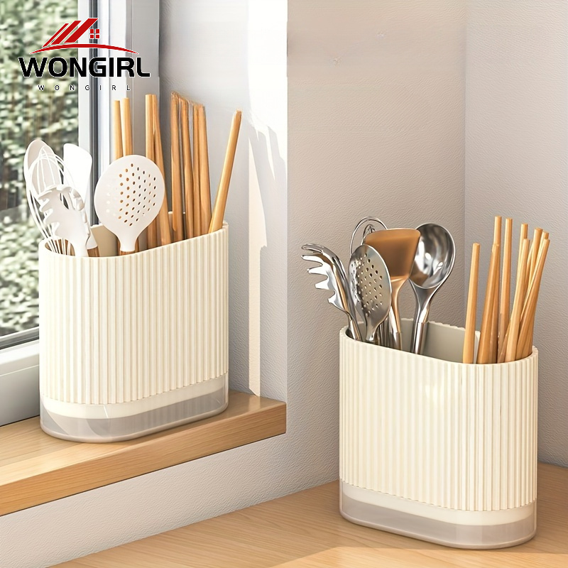 

Wongirl -mounted Utensil - 1pc Kitchen Organizer Drainage For , Knives, , And - No-drill Installation, Plastic, -efficient Tool For Cookware Storage