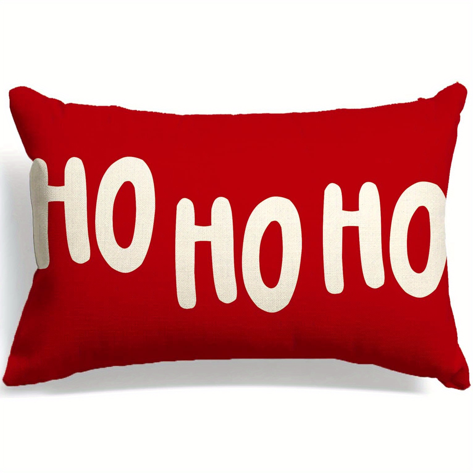 

1pc Christmas , " Ho" , , 12x20 , Zippered, , Polyester Decorative Pillowcase For