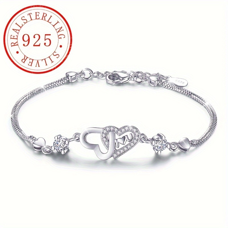 

1pc 925 Sterling Silver -shaped Link Bracelet, Adjustable, Choose , High-quality, Women's Gift Idea For Anniversaries, Birthdays, And