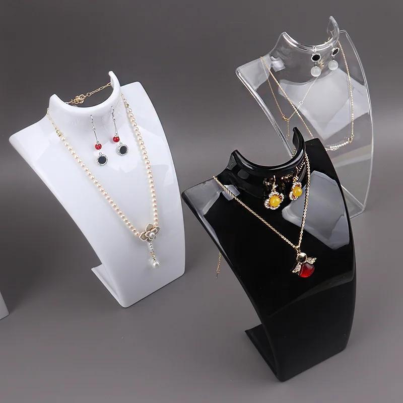 

1pc Jewelry Display Necklace Mannequin Pendant Earring Stand Plastic Jewellry Bust Cases,