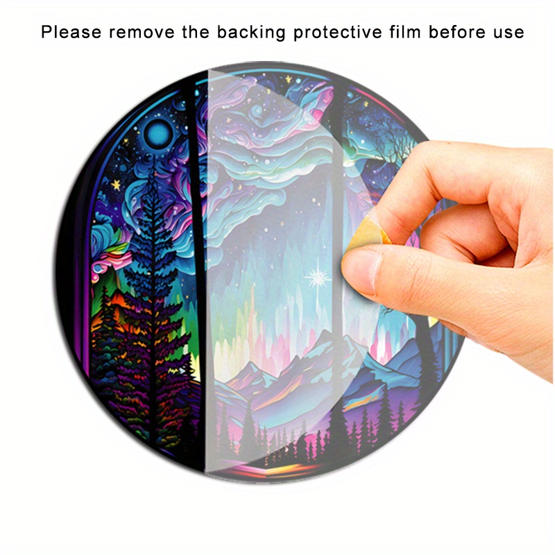 1pc, RV Window, Decorative Decals, Christmas Themed Decorations, Happy New Year, Christmas Tree And Blessing Candles, Non-Adhesive Window Decals, Home Decor Glass Decals, RV Glass Decorations, Static Cling Glass Decals, Sun Catchers, Stained Glass Decals.