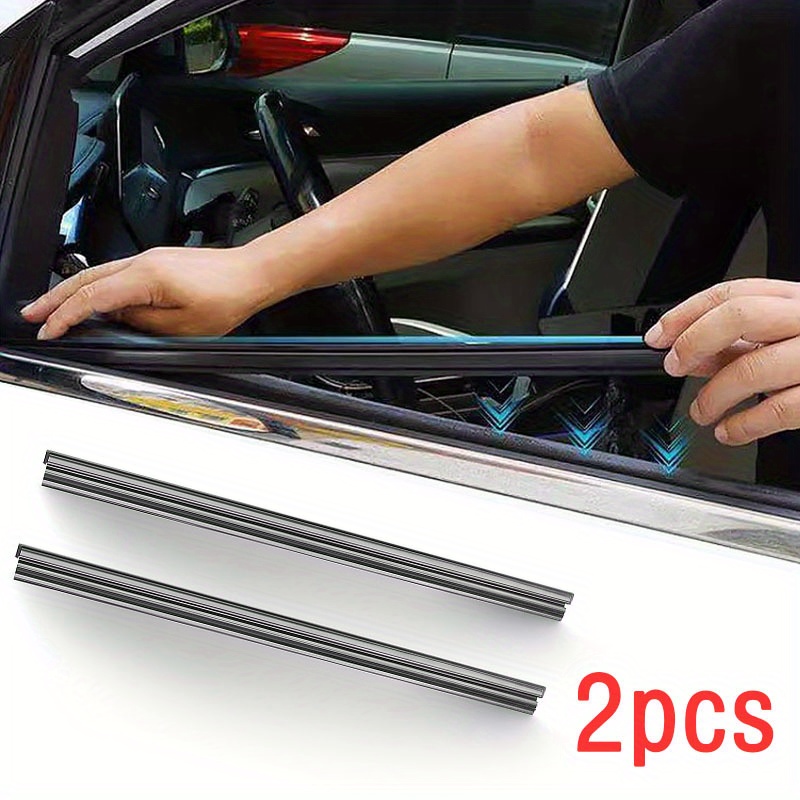 

2pcs Dual Rubber Car Side Window Wipers - Anti-rain & Fog, For Driver And Windows