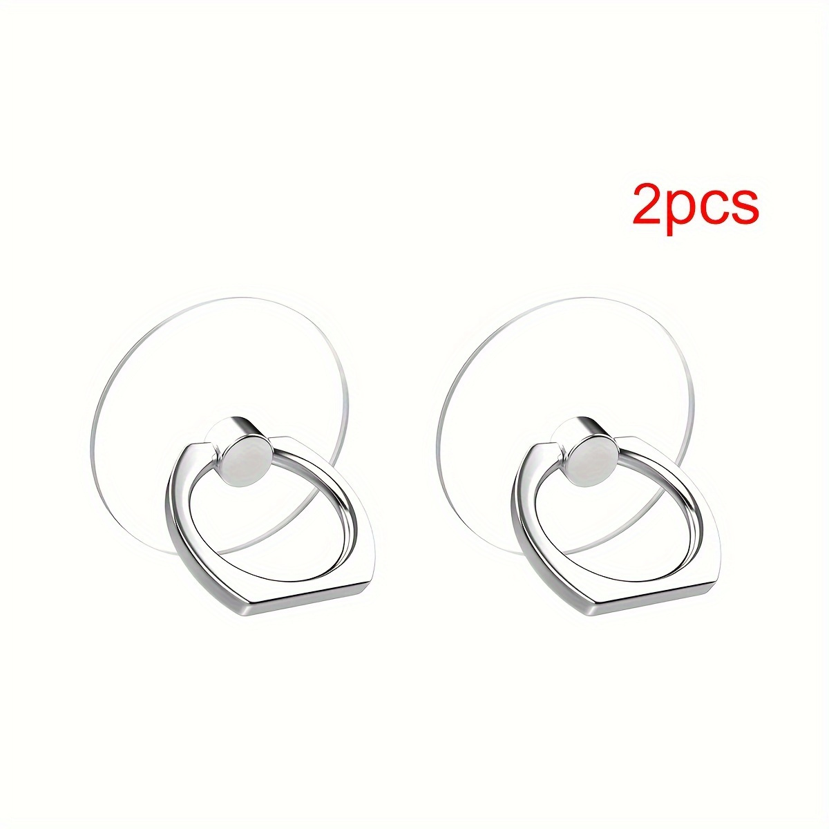 2pcs Clear Acrylic Mobile Phone Finger Ring Holder, 360 Degree Rotating Holder With Vertical Flip For Smartphones