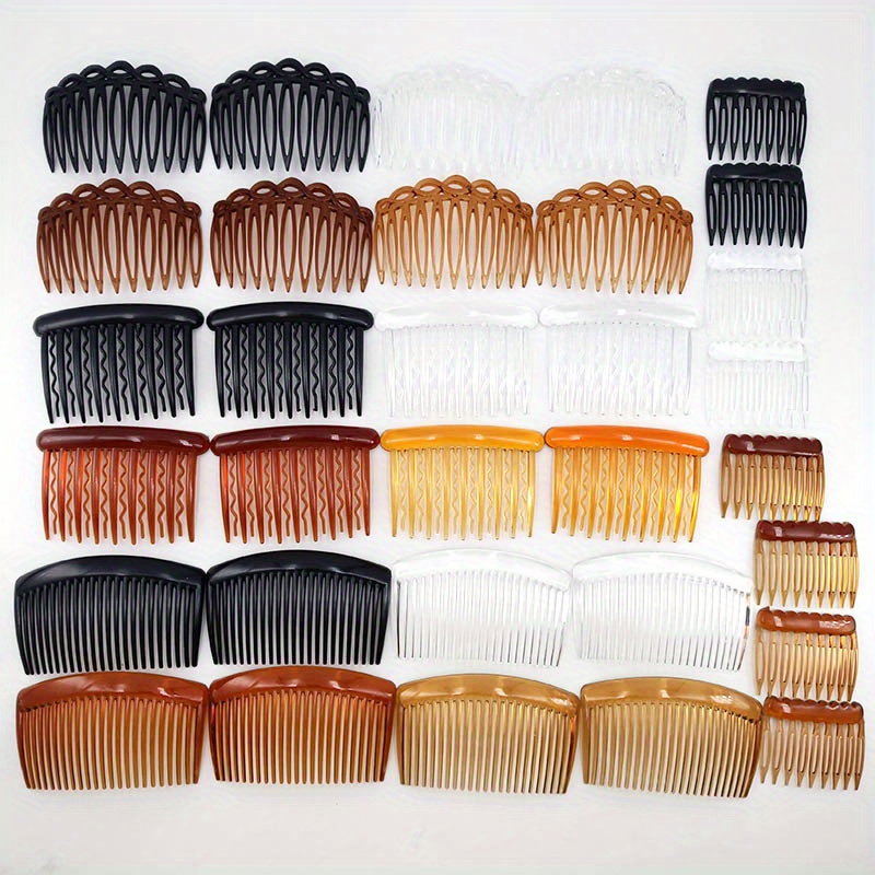 TEMU 32pcs Set Plastic Combs, For Women Decorative Twist Hair Styling Accessories