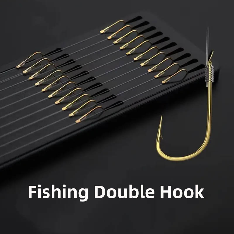 

20- Steel Double Hooks Sharp Barbs, 10 Pairs 45cm/17.72in, -rust -to-use For Crappie And - For Accessories And