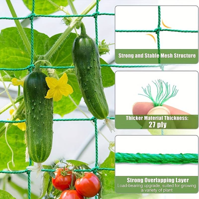 Rete Da Giardino Per Piante Rampicanti 3,6x1,8m - Supporto In Nylon Per Cetrioli, Pomodori E Uva