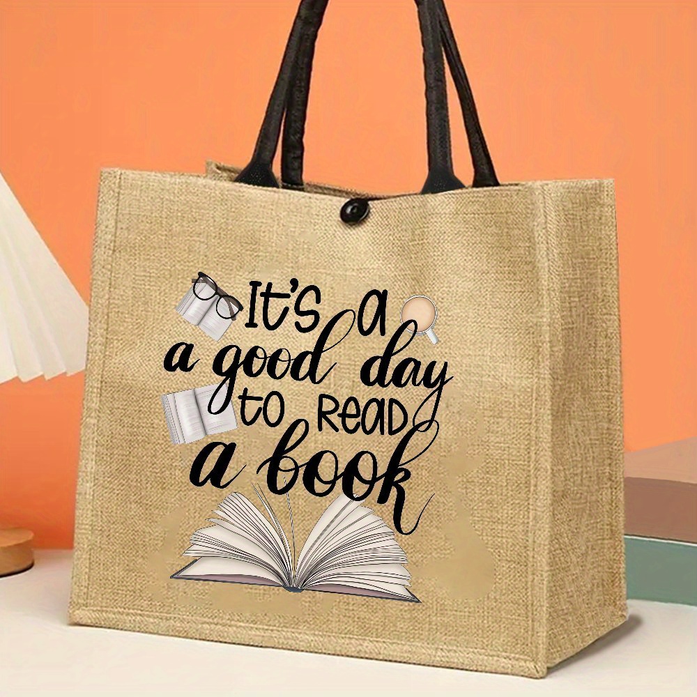 

Funny Tote Bag For , Enthusiasts, Librarian Printed Handbag Large Capacity Trendy Jute Bags For Outdoor Picnic, Party, Travel, Shopping