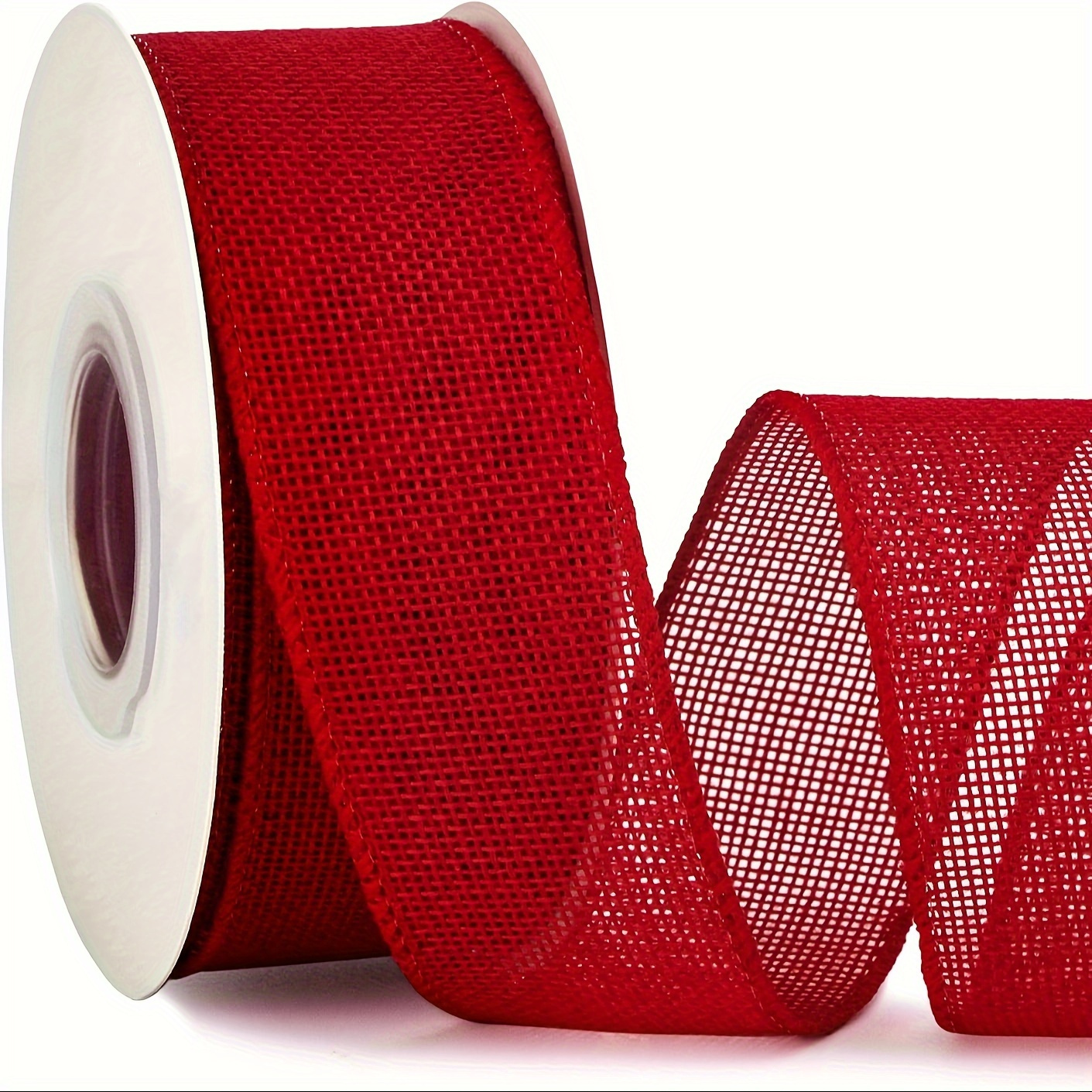 

Red Burlap - 1.5 , Per Roll - For Crafts, Bows, , And Decorations