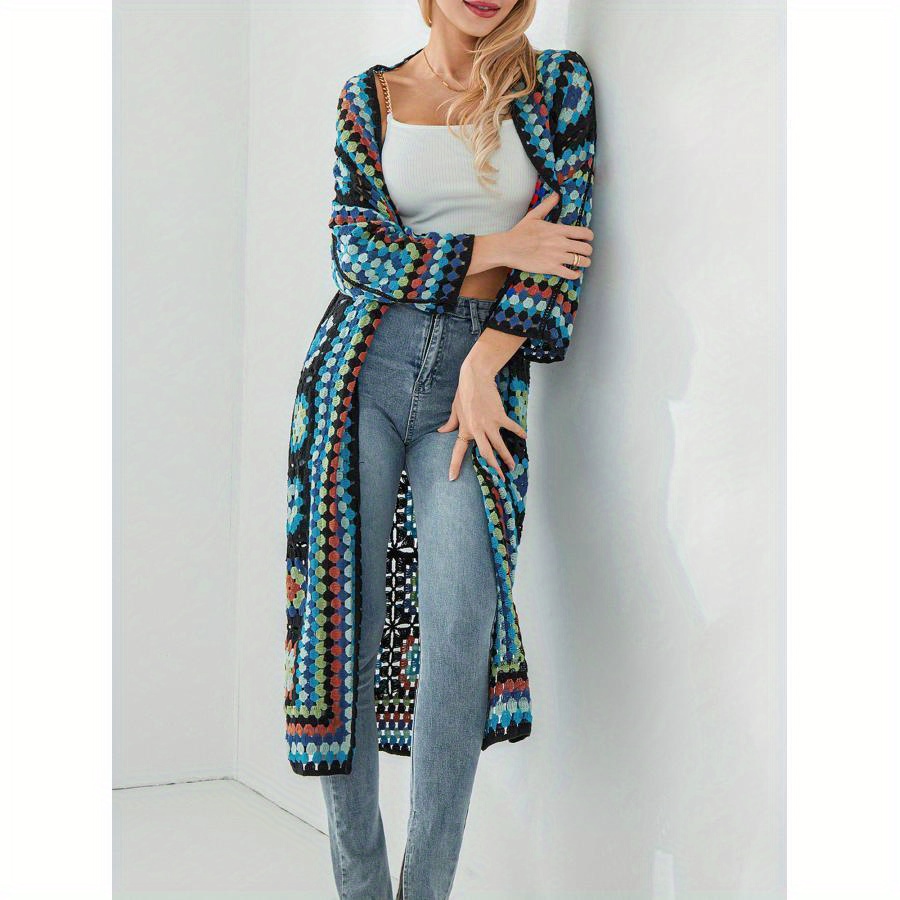 

Women's Crochet Long Sleeve Outwear