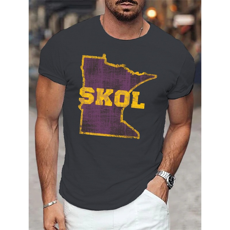 

Skol Tee - Men's Short Sleeve T-shirt, Breathable Polyester, Machine Washable - Summer, Plus Size T Shirts