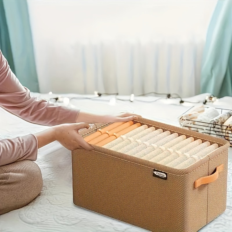 TEMU Organisateur de garde-robe multifonctionnel avec tiroir, panier de rangement pliable, idéal pour organiser les vêtements, les couches et les