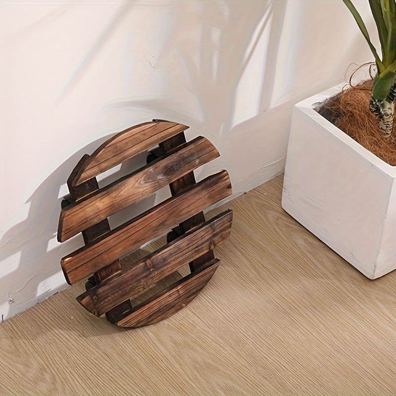 Heavy-duty Round Wheel Plant Stand With Lockable Casters - Suitable For Indoor/outdoor Large Planters, Courtyard And