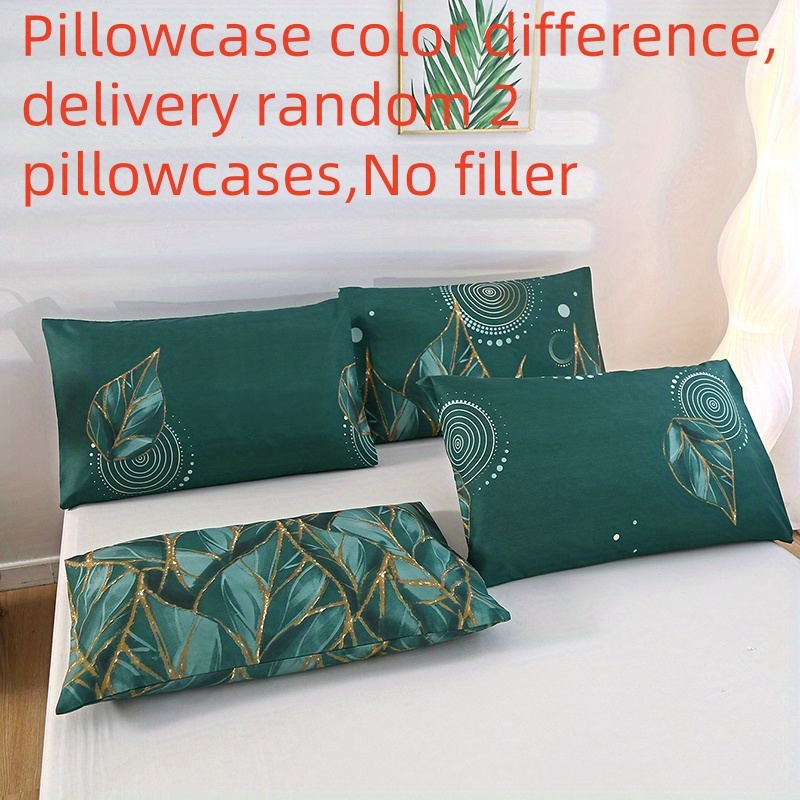 

2pcs Premium Brushed Polyester Pillowcases, Teal & Pattern - Soft & Skin-friendly, Floral , Envelope Closure, Machine Washable - Elegant Bedroom Decor (covers Only), Bedroom Decor And Accessories