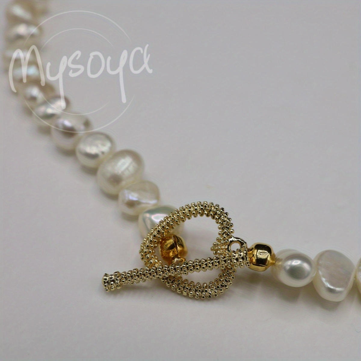 MYSOYA Baroque Pearls Heart Clasp Necklace