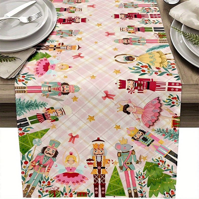 TEMU 1pc Knit Polyester Table - 13x72 Rectangle, - & Washable, Christmas & New Year Decor