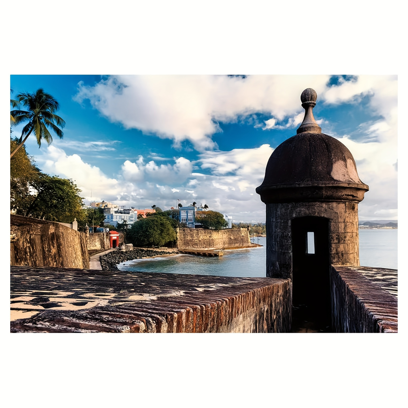 

Old Puerto , 1pc Cloth Rolled Canvas, Box Scenic Print, High-quality Home Decor, Water View,