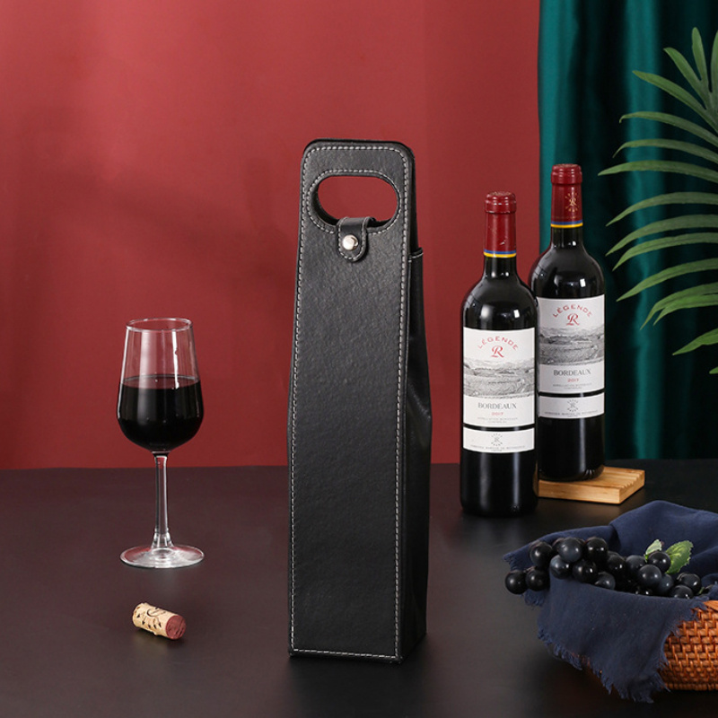 High-grade Leather Wine Box Handbag, Business Gifting, Wine Packaging Gift Box Bag