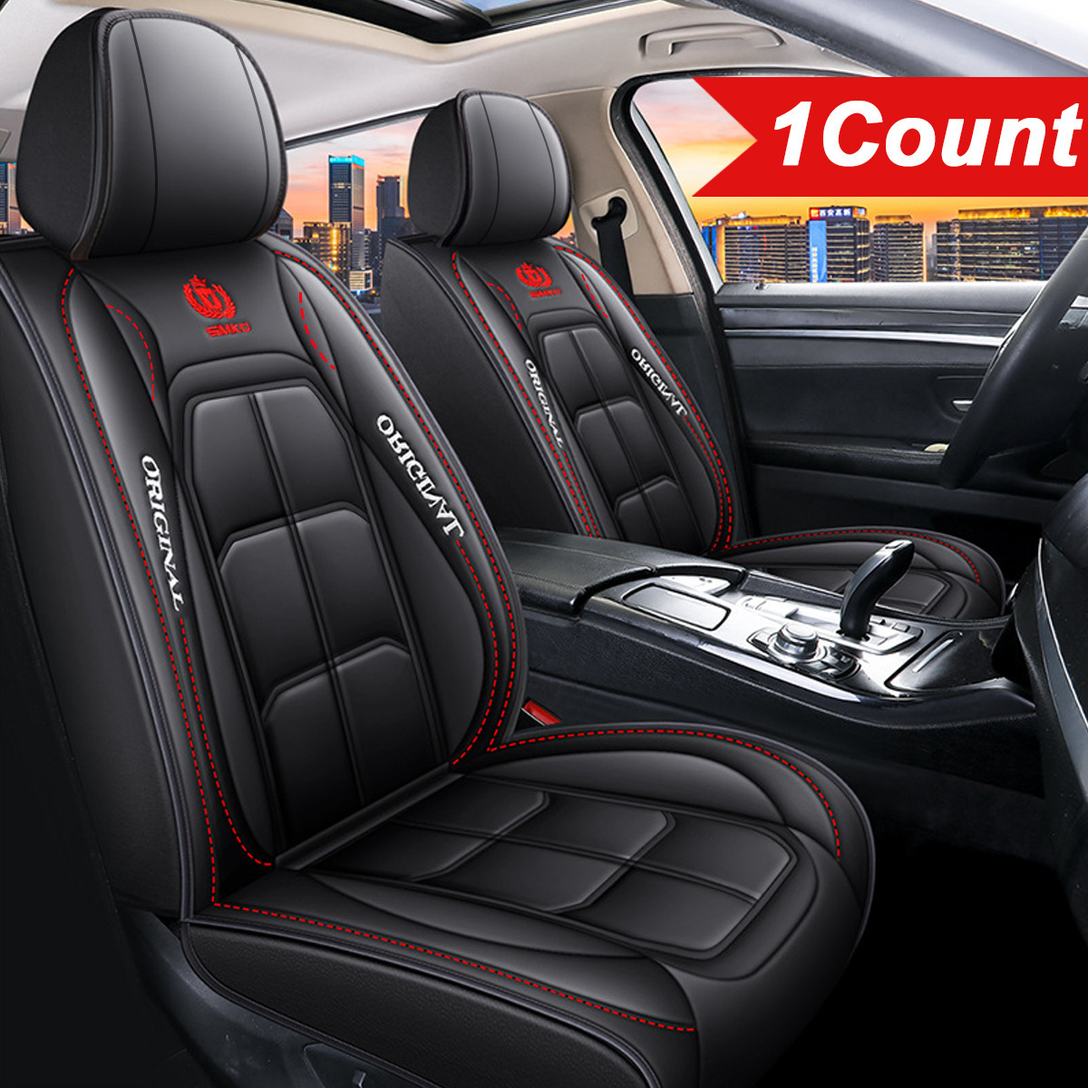 TEMU Universal Fit Faux Leather Car Seat Covers - Breathable, Durable, Water-resistant Protector For | , No Filler, Fits Most Vehicles