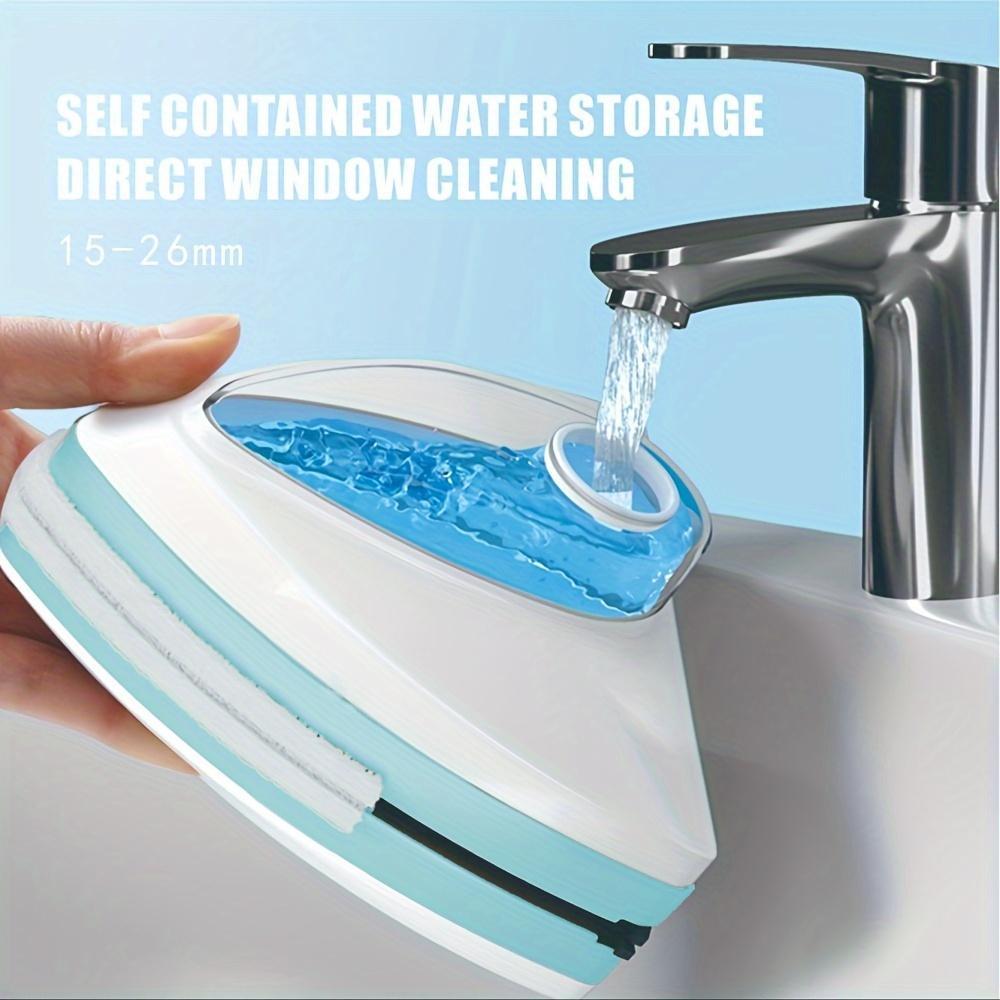 magnetic dual sided window cleaner with washable cloth reusable abs glass scraper for easy corner   cleaning   living room bathroom kitchen details 2