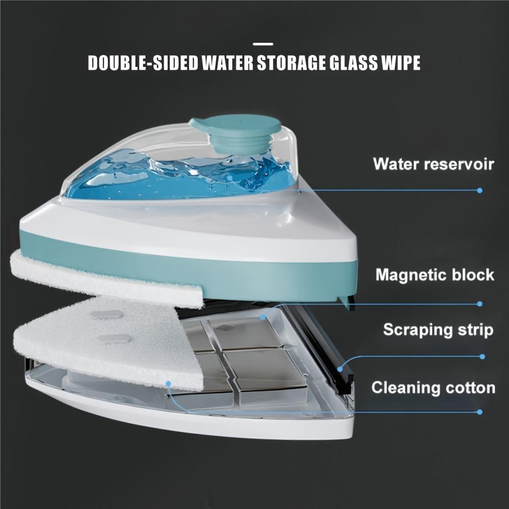 magnetic dual sided window cleaner with washable cloth reusable abs glass scraper for easy corner   cleaning   living room bathroom kitchen details 4