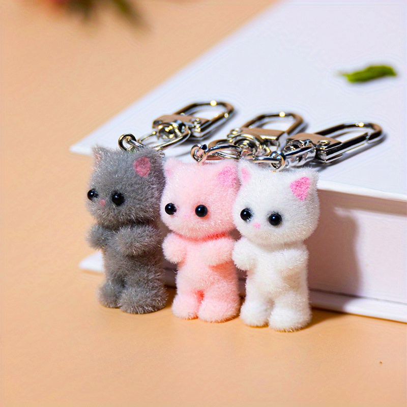 fluffy cat keychain sold on Temu United States