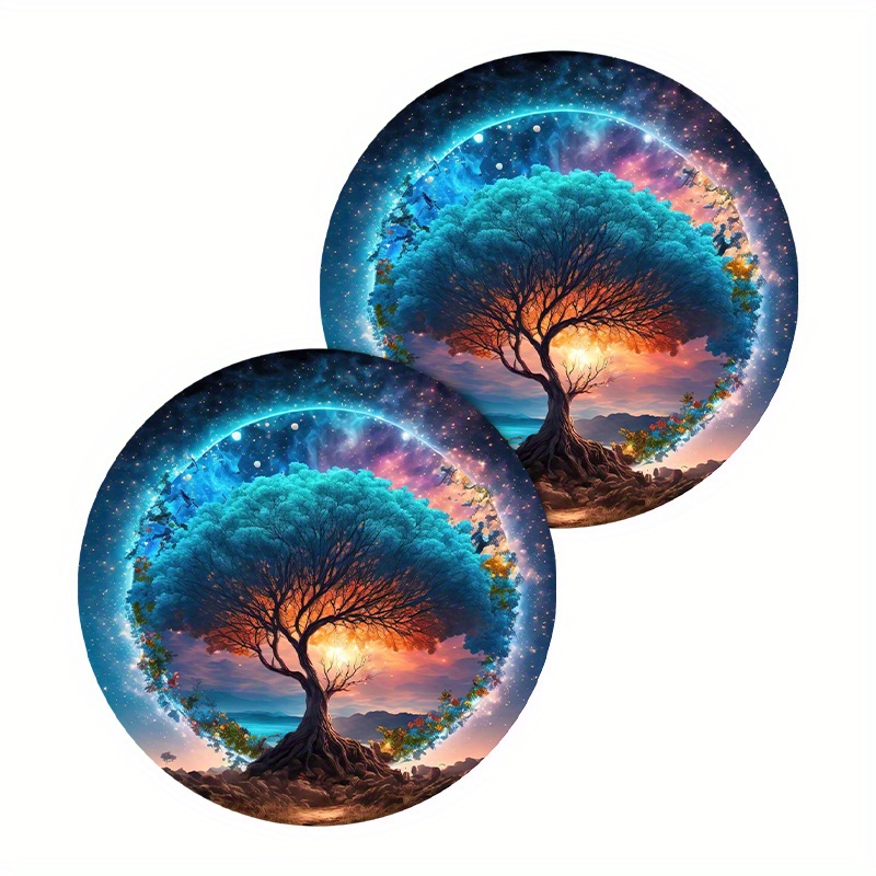 Buy 1 Get 1 Free, Total Of 2pcs Pattern Car Cup Holder Coasters - Anti-slip, Shockproof, Universal Fit, Insert Design, Interior Additions For Vehicles - Perfect For Hot Or Cold Drinks, , And Messes