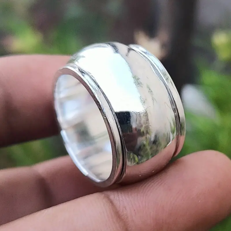 1pc 15mm wide stainless ring rotatable anxiety relief ring party accessories Product details 0