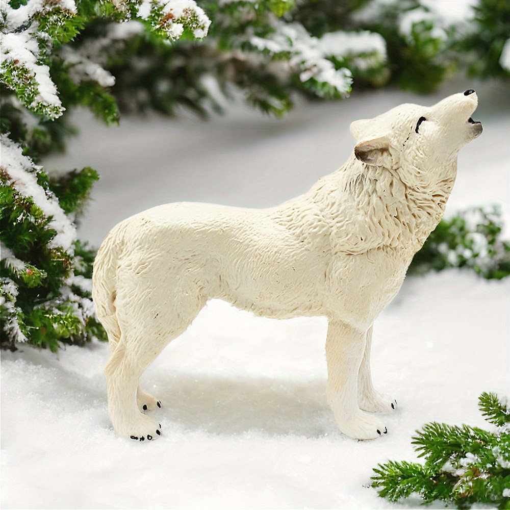 

A Polar Wolf Educational Model, Creative Desktop Craft, Wolf Figurine, Holiday Decorations Like Christmas.