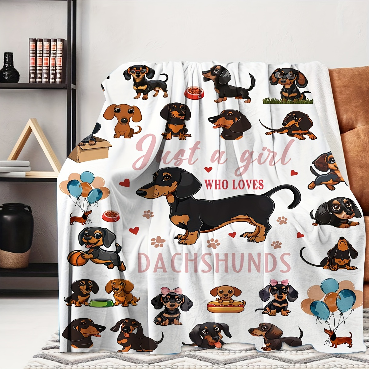 

Cozy Dachshund Print Flannel Throw Blanket - Soft, Warm & For Couch, Bed, Office, And Travel - Perfect Gift For Dog Lovers, Christmas Clearance, Direct From Warehouse, Camping Blankets