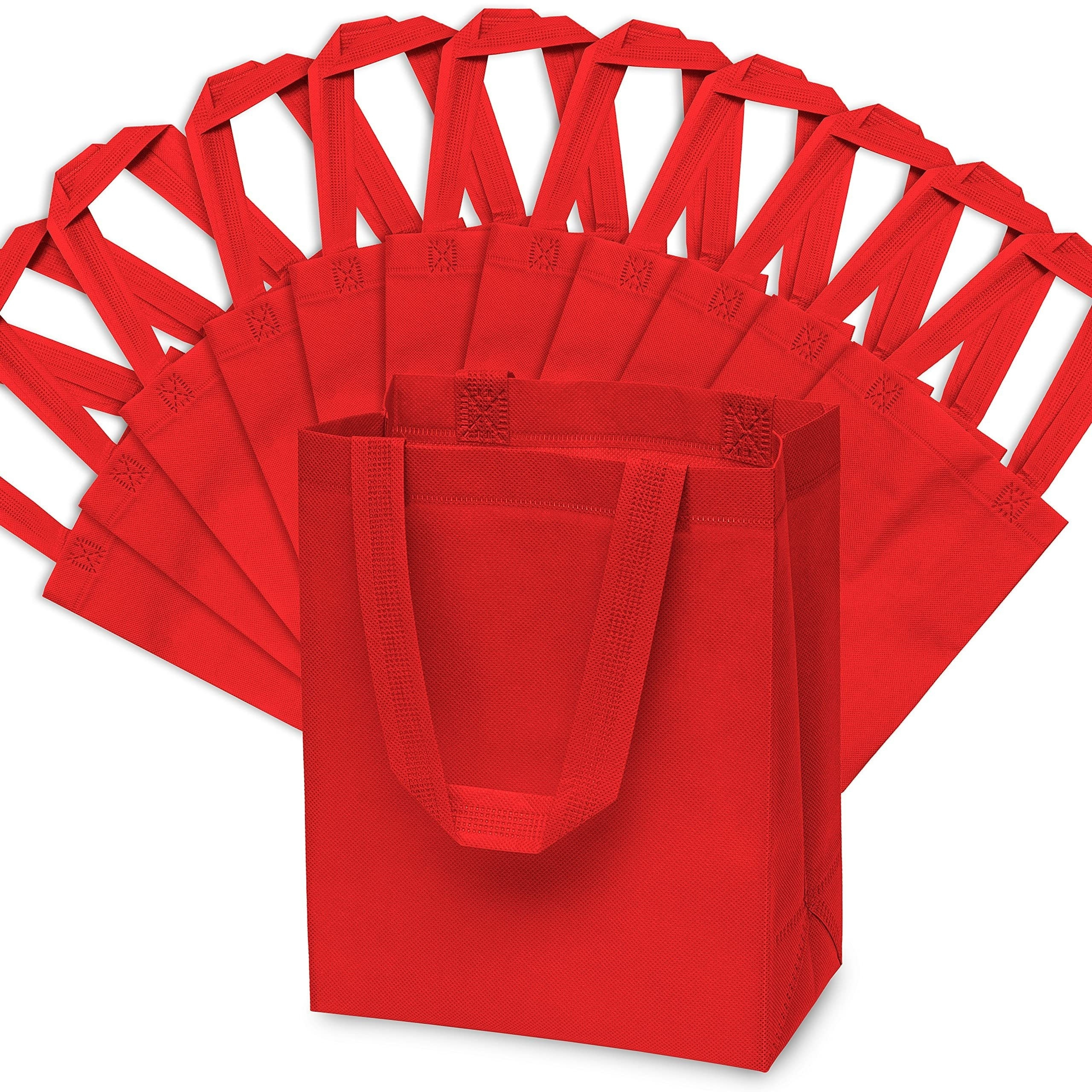 

12pcs Red Reusable - Non-woven Gift For Shopping, , Parties & - 9.8x4x13.7