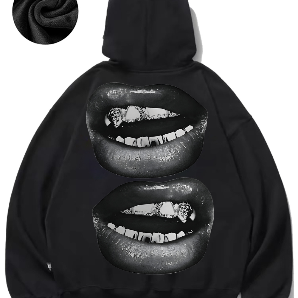 

Lip Graphic Fun Men' And Fleece Comfortabl Eessential