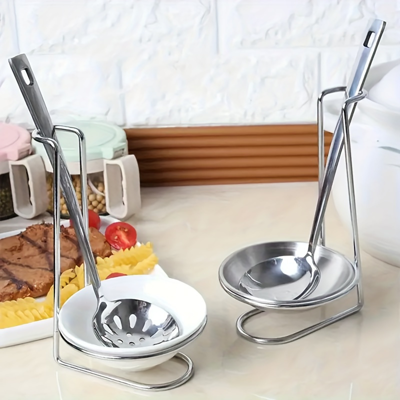 

1pc Steel Organizer Set - Spoon & Bowl , Cooking Stand For