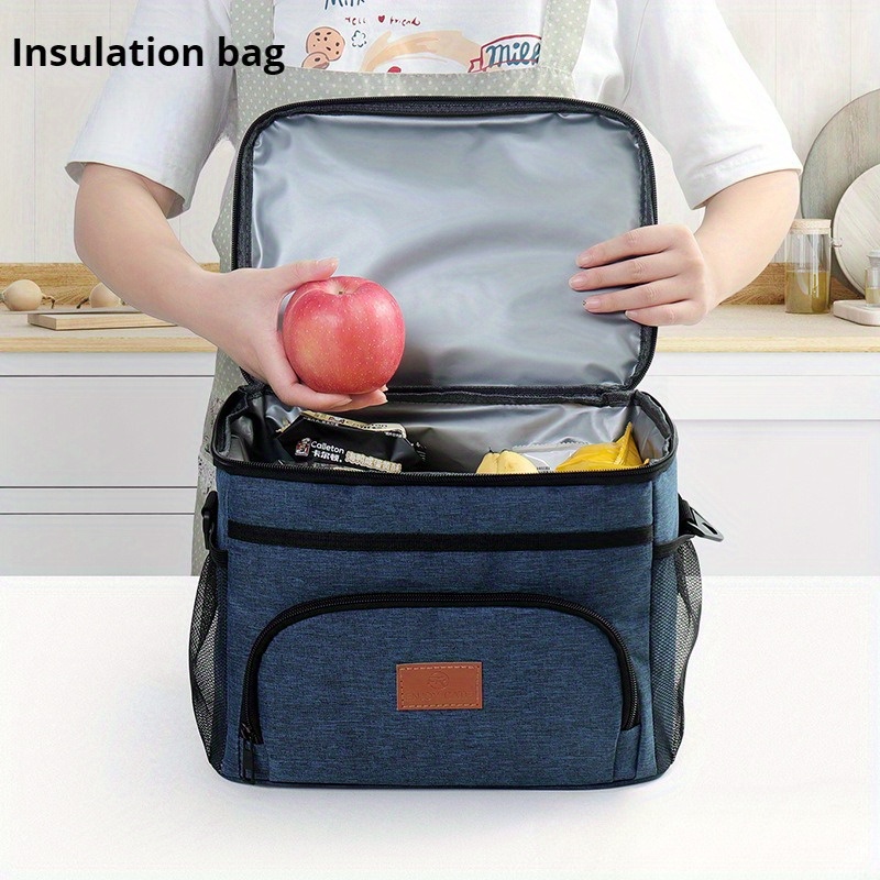 15l large capacity oxford cloth insulated cooler bag durable multi compartment lunch and picnic bag with thermal protection for car camping and outdoor activities outdoor meal carrier multi compartment bag insulated cooler 0