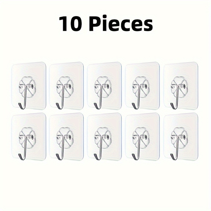 

10pcs Self-adhesive Metal Wall Hooks, , Slip-resistant, Contemporary Style - Organizer For Keys, Hats, Towels - Bathroom, Bedroom, Office, Kitchen, Office Hooks | Contemporary Hooks | Metallic