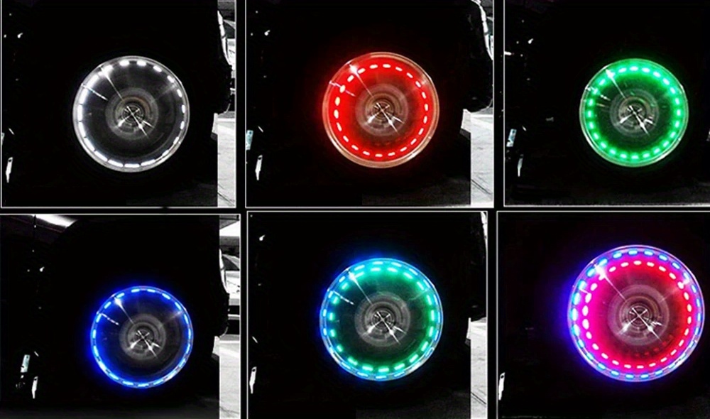 2/4/6/8 包太阳能 led 阀盖灯，4 种模式，12 个 led 轮心轮胎装饰灯，汽车/摩托车/ 卡车轮胎喷嘴盖照明，太阳能锂电池，≤36v，汽车应用 详情 7