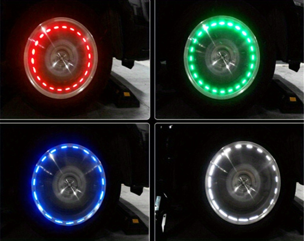 2/4/6/8 包太阳能 led 阀盖灯，4 种模式，12 个 led 轮心轮胎装饰灯，汽车/摩托车/ 卡车轮胎喷嘴盖照明，太阳能锂电池，≤36v，汽车应用 详情 8