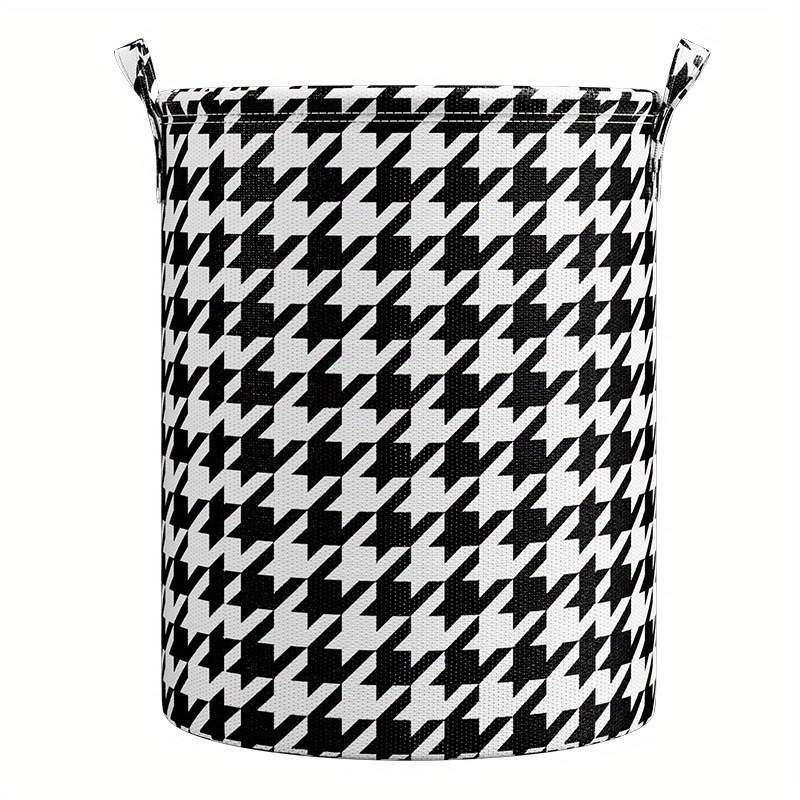   fabric laundry basket with leather handles foldable storage hamper for clothes toys minimalist round design versatile for home kitchen bedroom use details 0