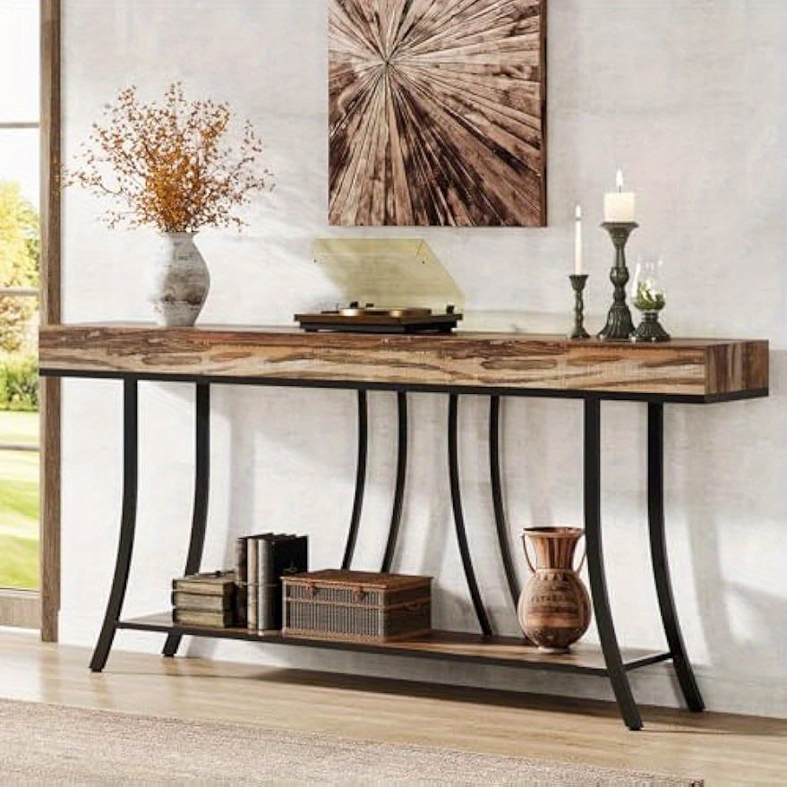 

70.9" Narrow Long Table, 2- Sofa Shelves, Behind Table, Entryway Table For , , Hallway,