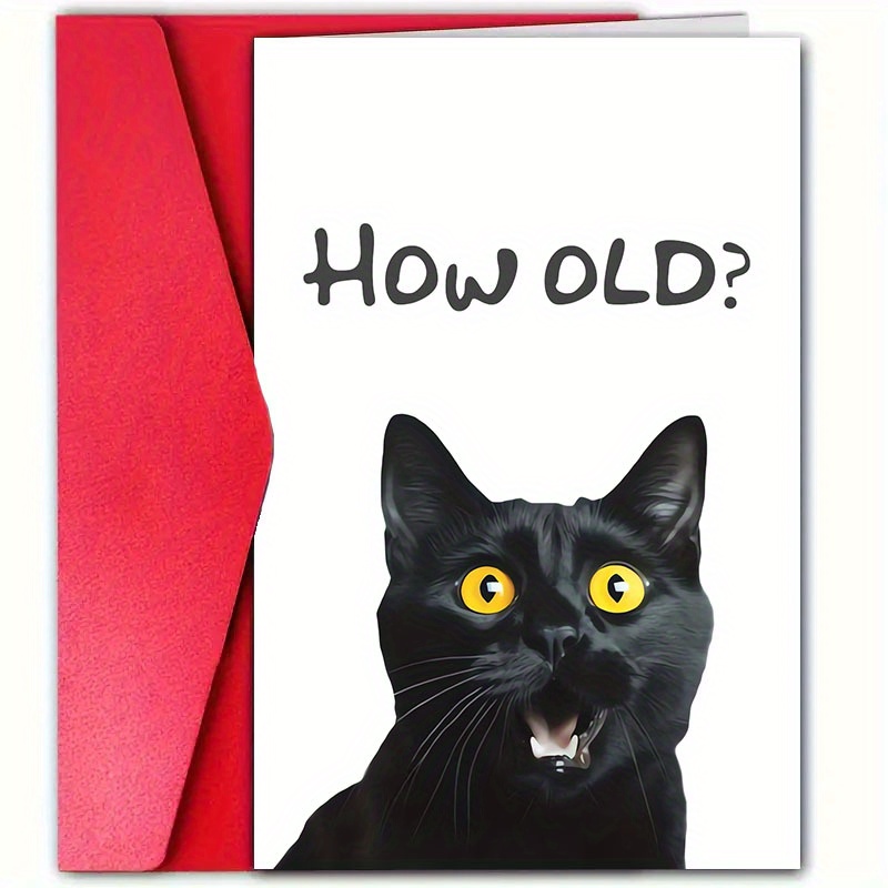 

1pc Whimsycat Greeting , Universal , , , Humorous 'how Old' , For , , Colleagues, , ,