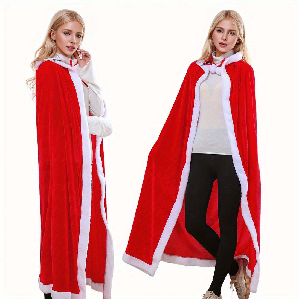 

Robe Cape à Capuche de Noël, Robe Cape en Velours Rouge pour Fête, Vêtements de Spectacle Adaptés pour Déguisement à , Accessoires de Fête de Bal