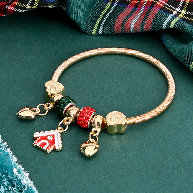 

1pc Alloy Christmas Bracelet Pendants, No Plating - Unisex Jewelry For Men And Women