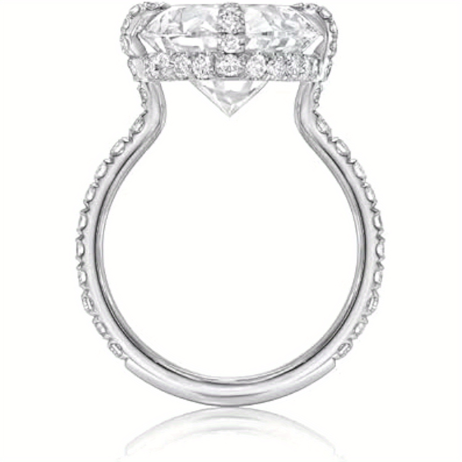 Women's 5CT Oval Moissanite Engagement Ring Set, Handmade