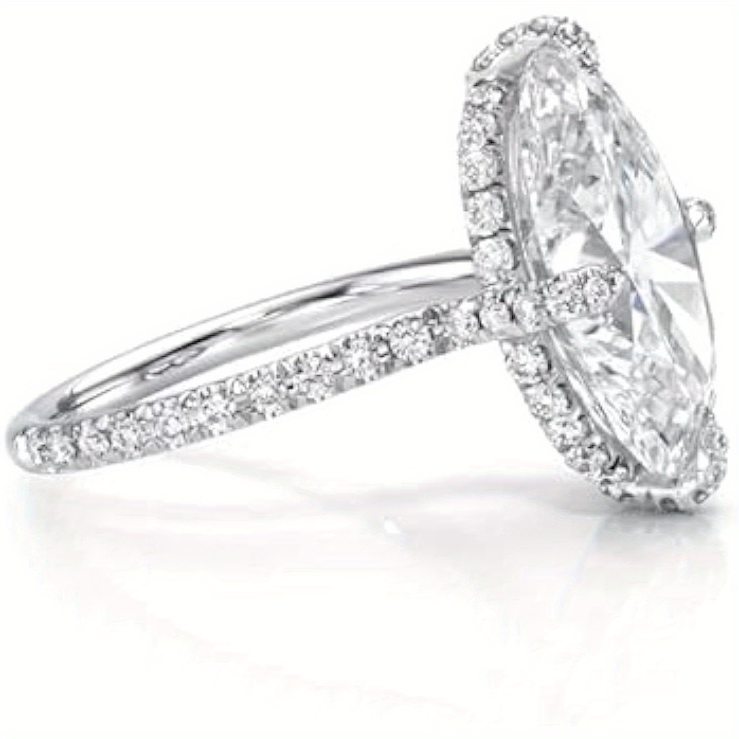 Women's 5CT Oval Moissanite Engagement Ring Set, Handmade